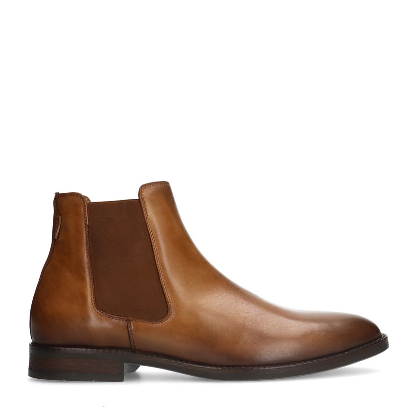 Cognacfarbene Chelsea Boots aus Leder