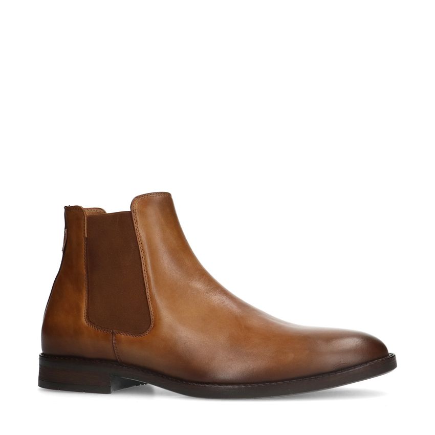 Cognacfarbene Chelsea Boots aus Leder