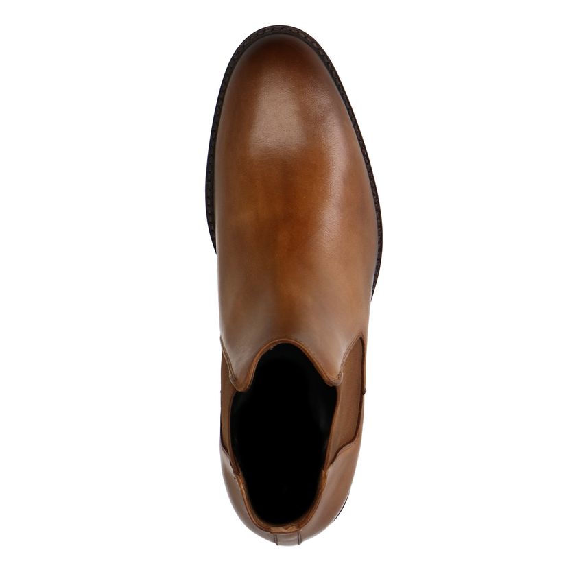 Cognac leren chelsea boots