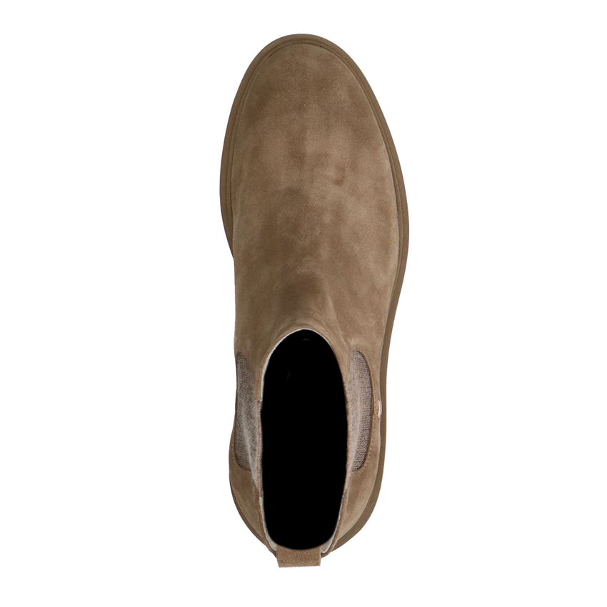 Beige suède chelsea boots