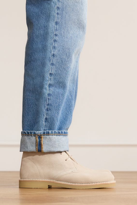 Beige suède veterboots