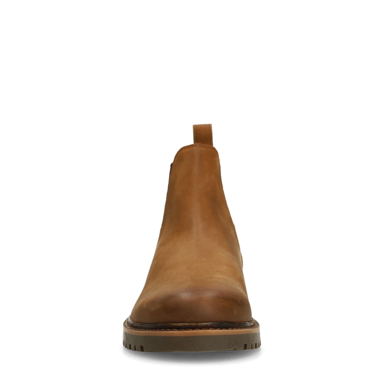 Cognacfarbene Chelsea Boots aus Nubukleder