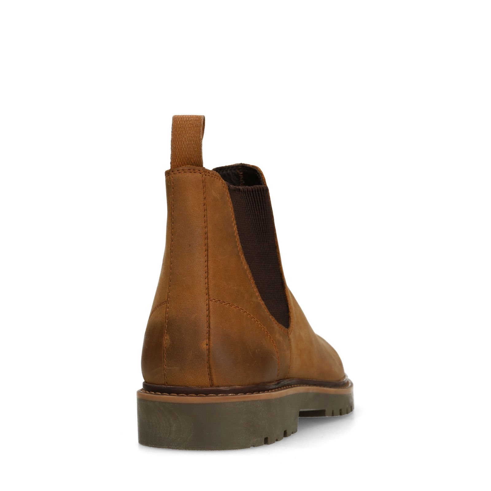 Cognacfarbene Chelsea Boots aus Nubukleder