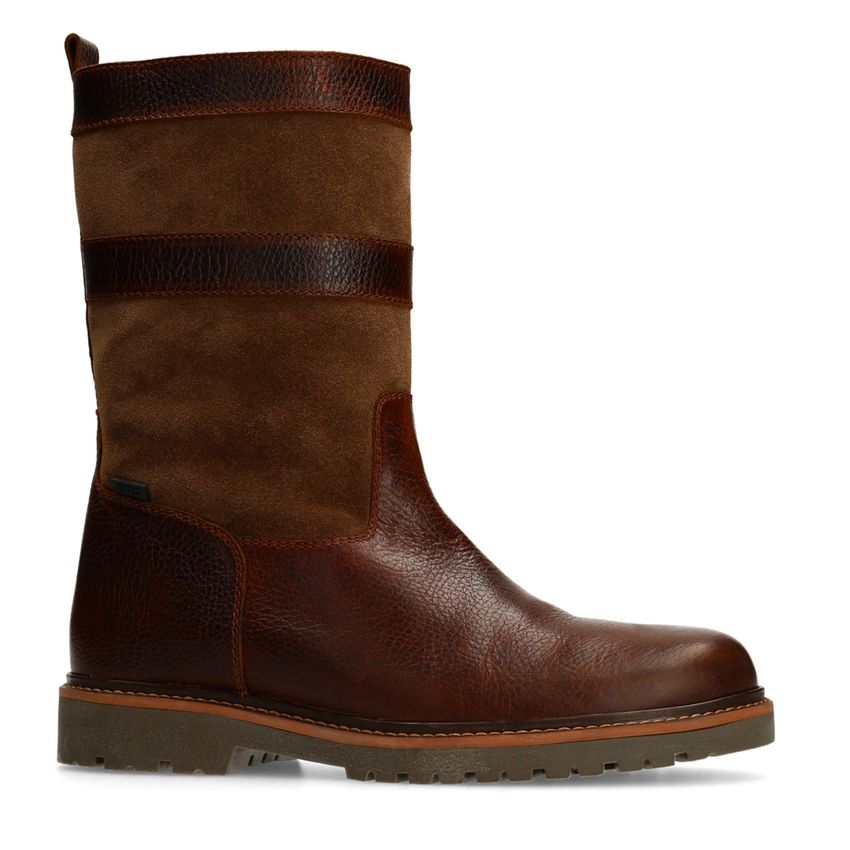 Cognacfarbene Lederboots