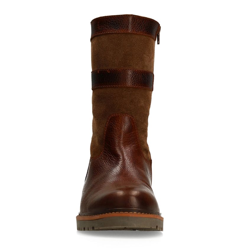 Cognacfarbene Lederboots