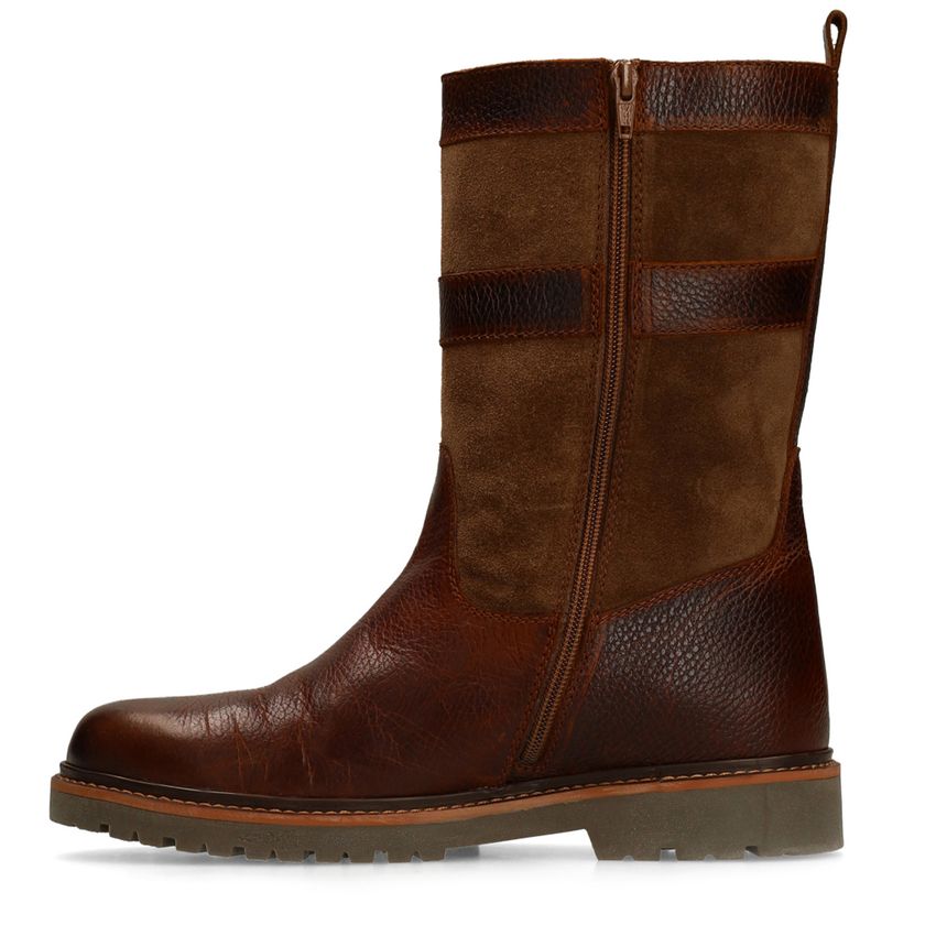 Cognacfarbene Lederboots