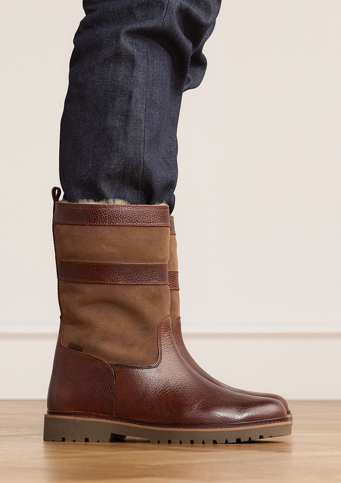 Cognacfarbene Lederboots
