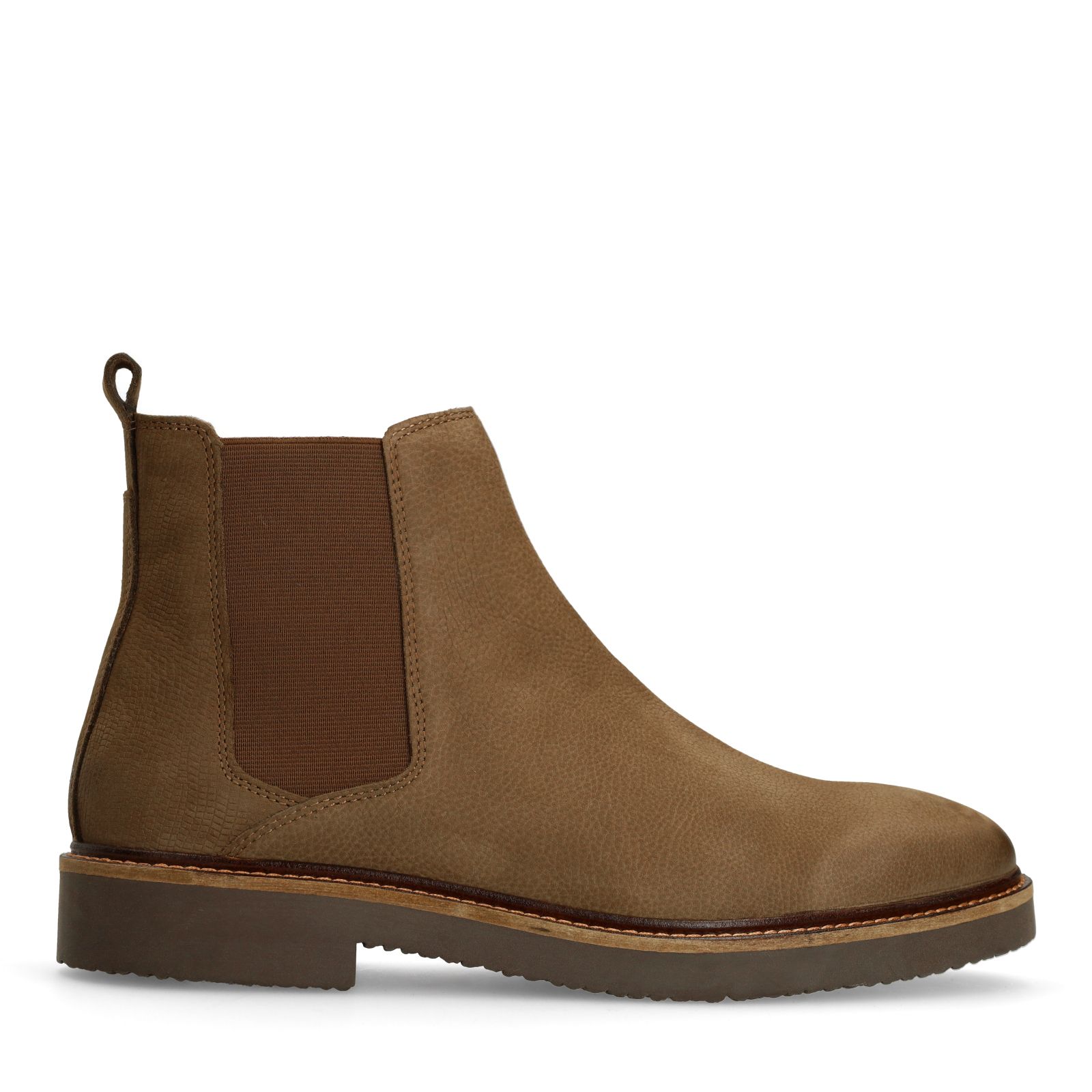 Taupefarbene Chelsea Boots aus Nubukleder