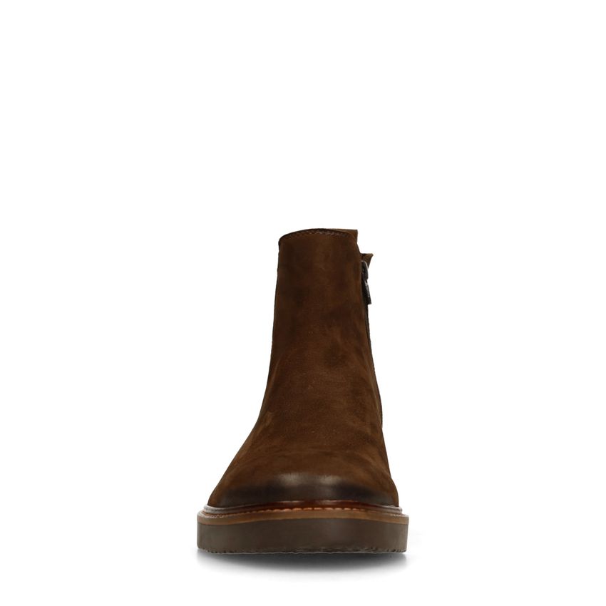 Donkerbruine nubuck chelsea boots