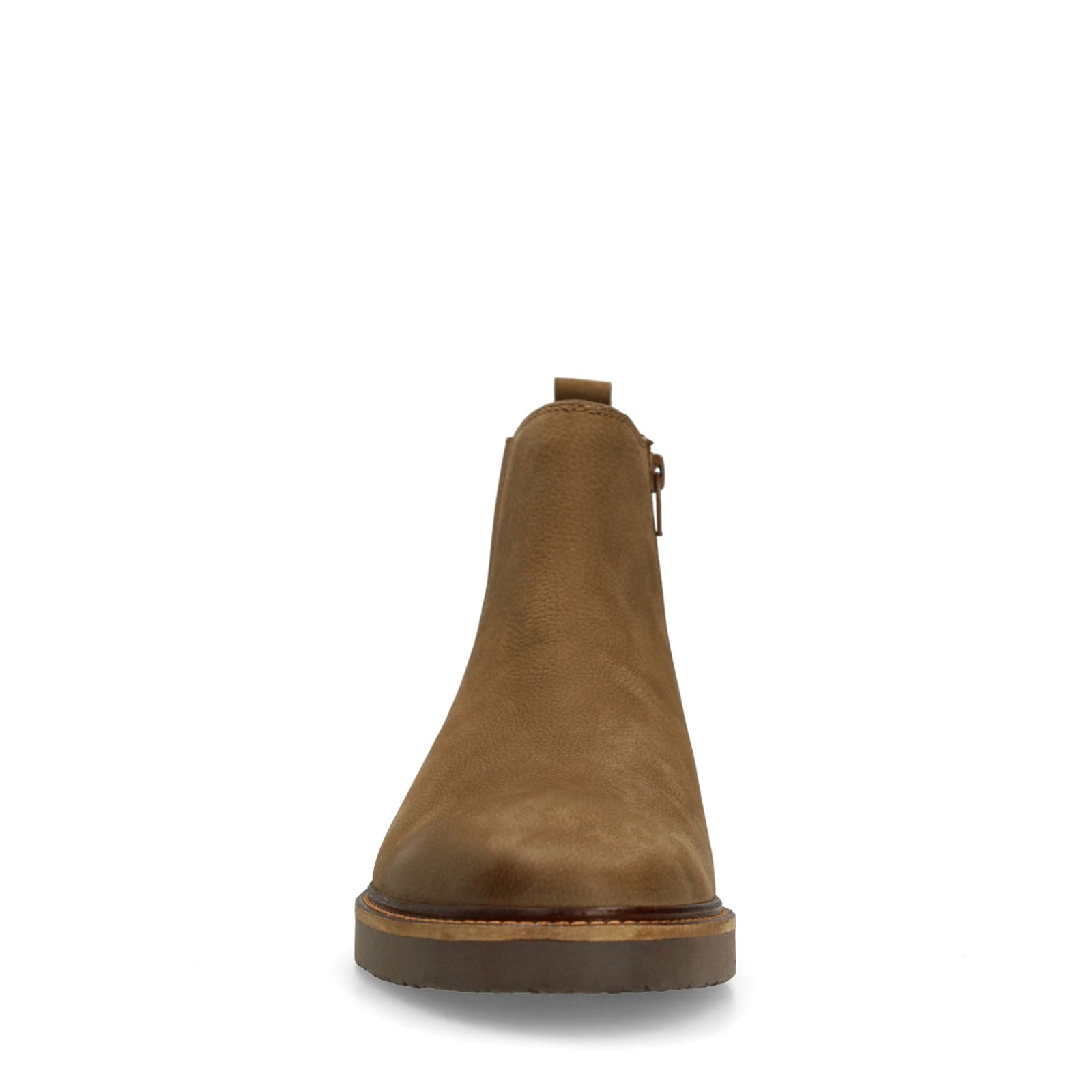 Taupefarbene Chelsea Boots aus Nubukleder