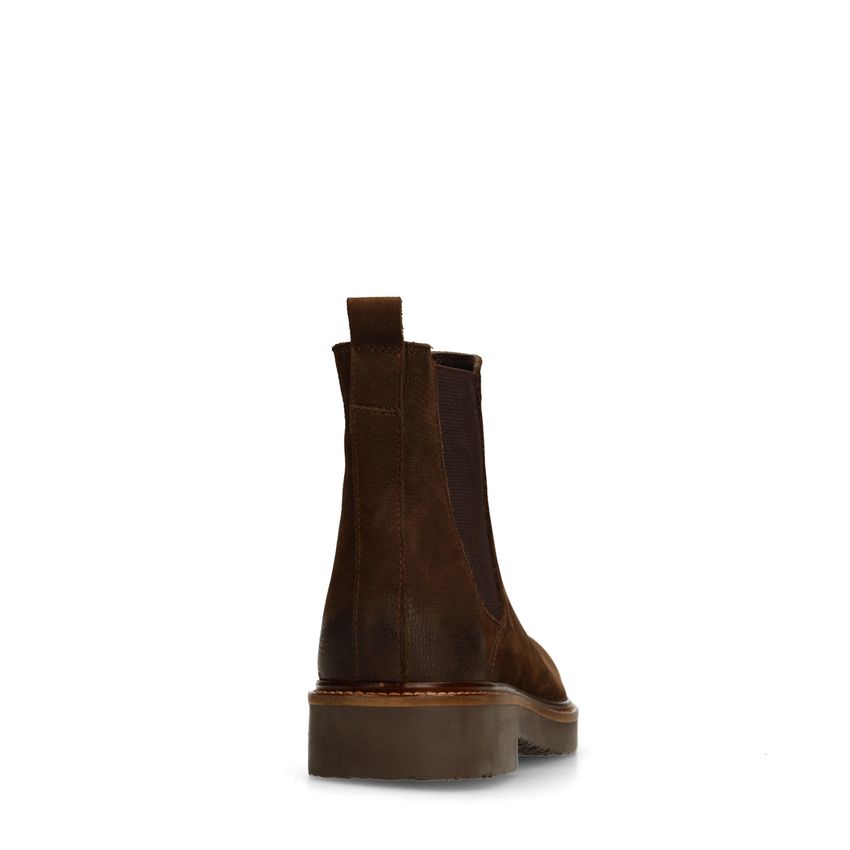 Donkerbruine nubuck chelsea boots