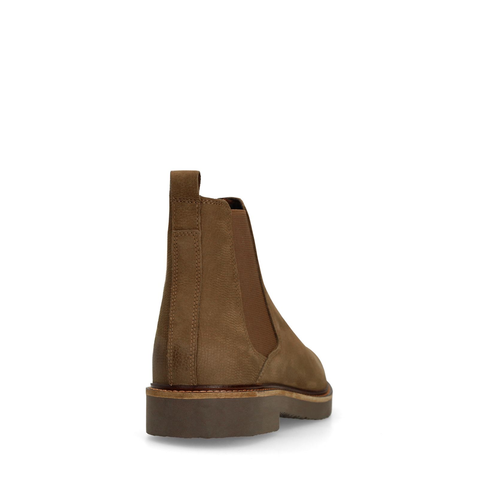 Taupefarbene Chelsea Boots aus Nubukleder