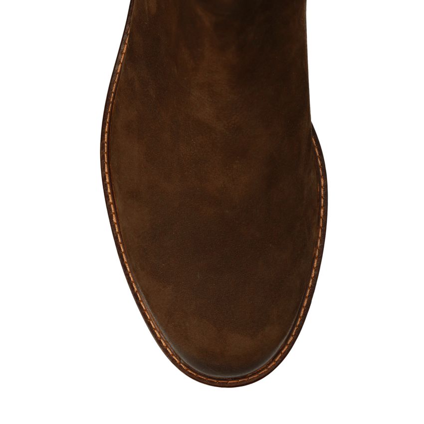 Donkerbruine nubuck chelsea boots
