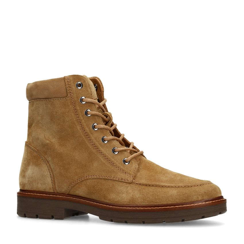 Beige suède veterboots