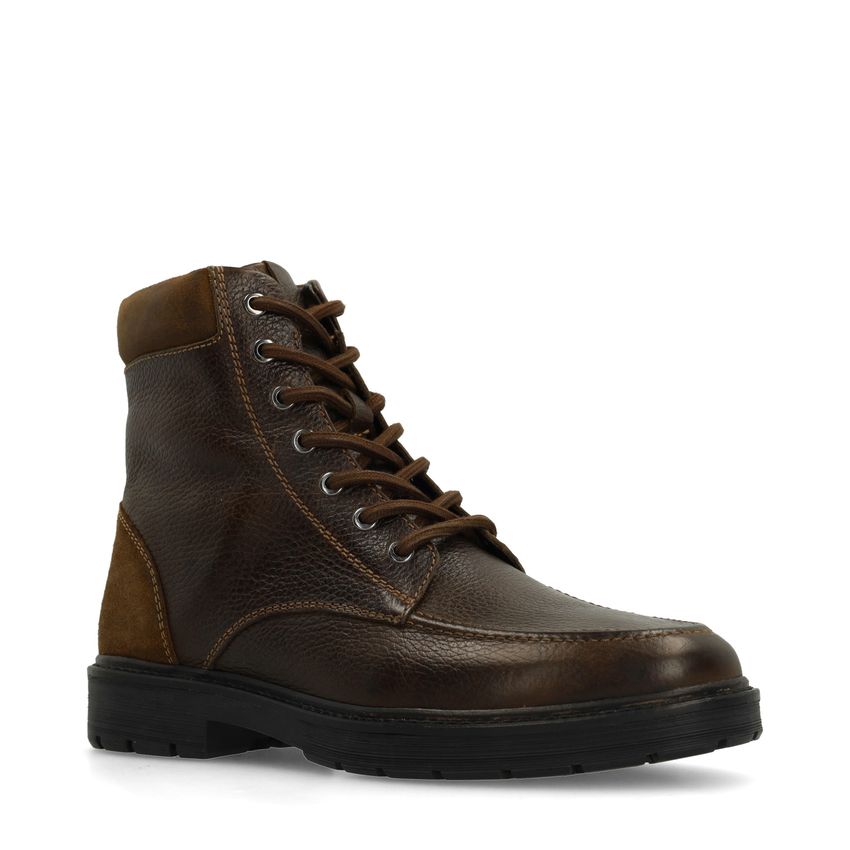 Taupe leren veterboots