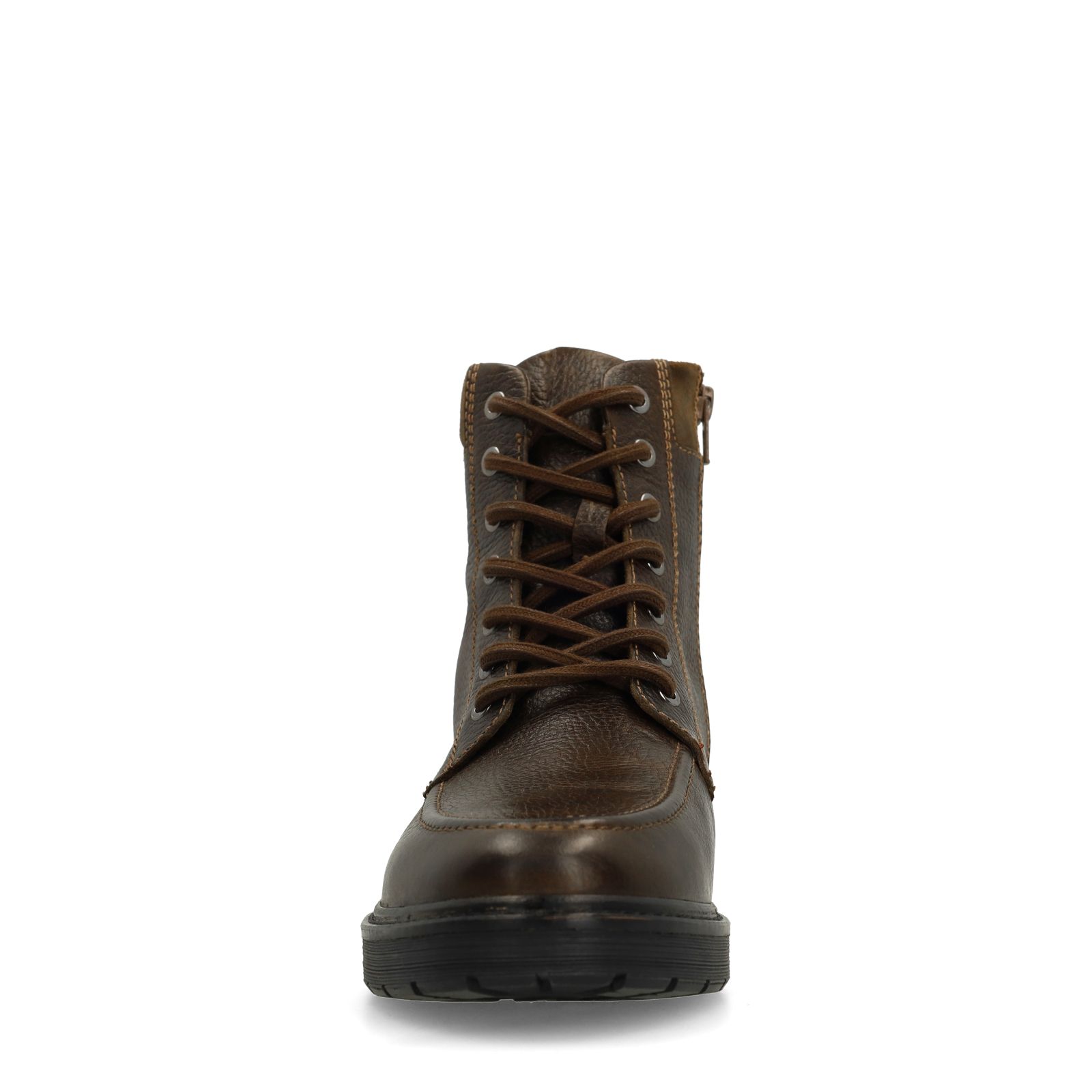 Taupefarbene Leder-Schnürboots