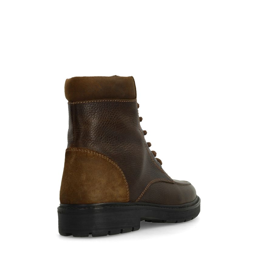 Taupe leren veterboots