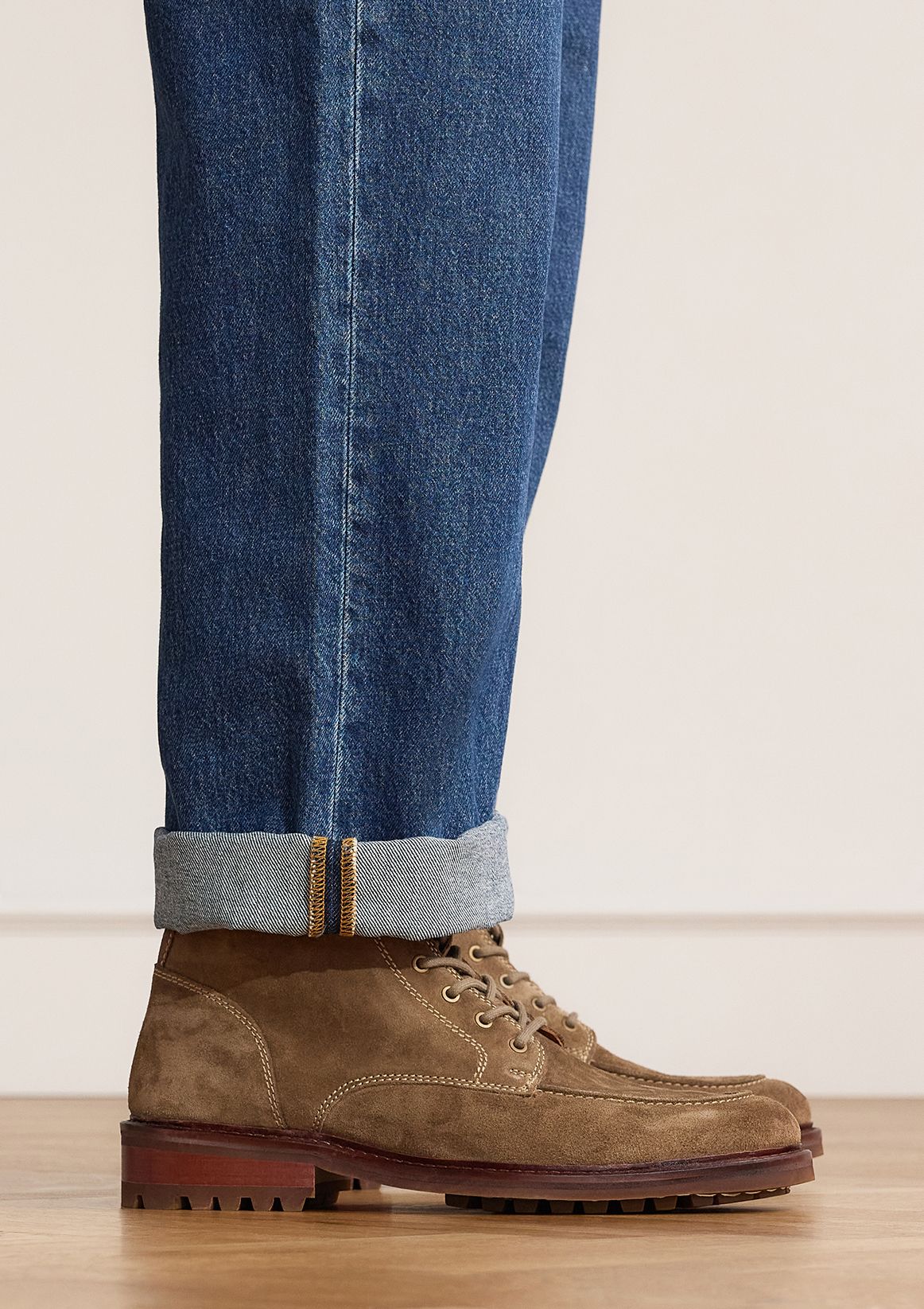 Taupe suède veterboots