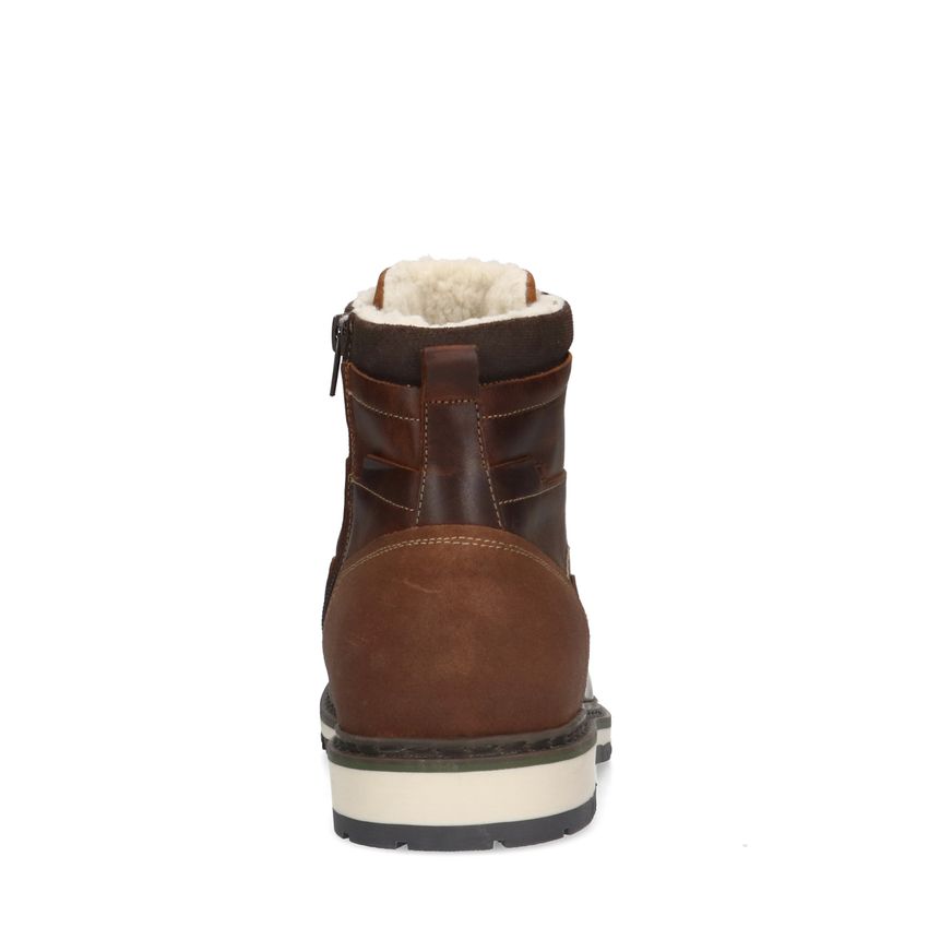 Cognac leren veterboots