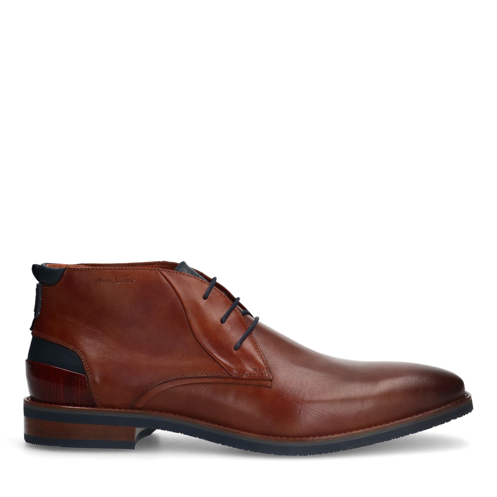 Cognac amalfi leren veterboots
