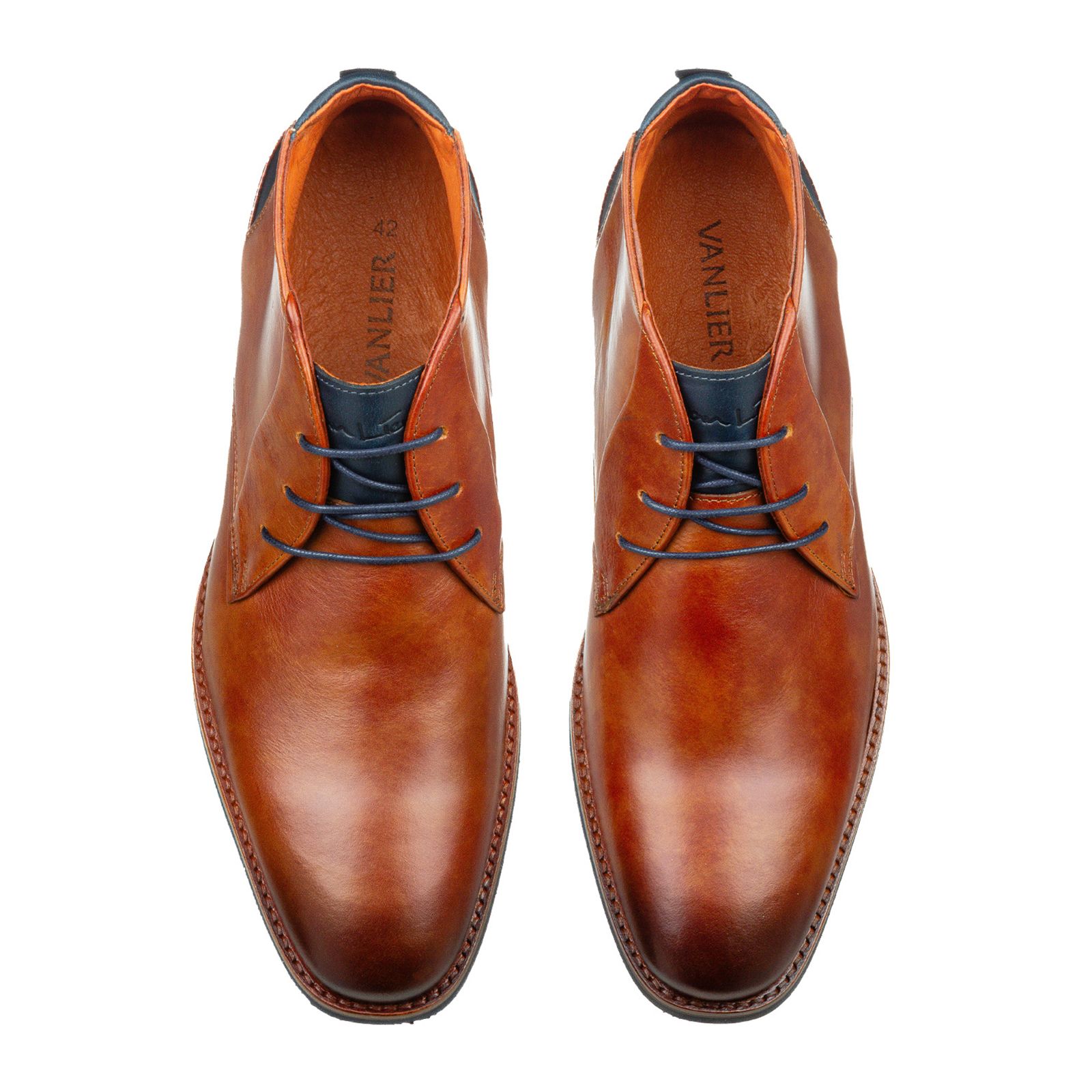 Cognac amalfi leren veterboots