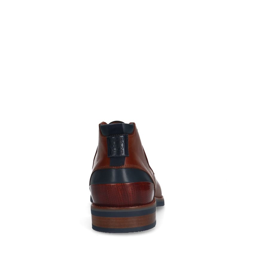 Cognac leren veterboots