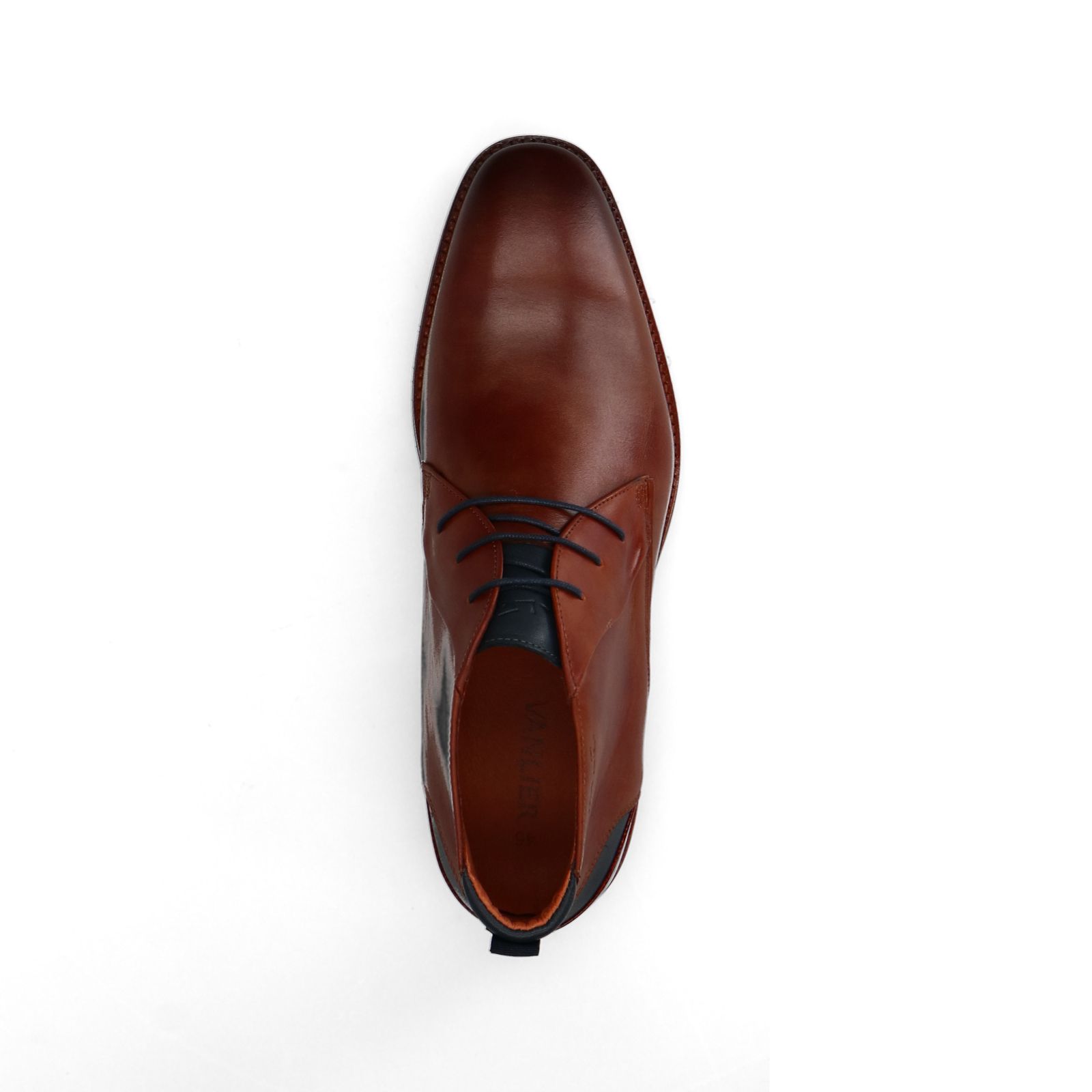 Cognac amalfi leren veterboots