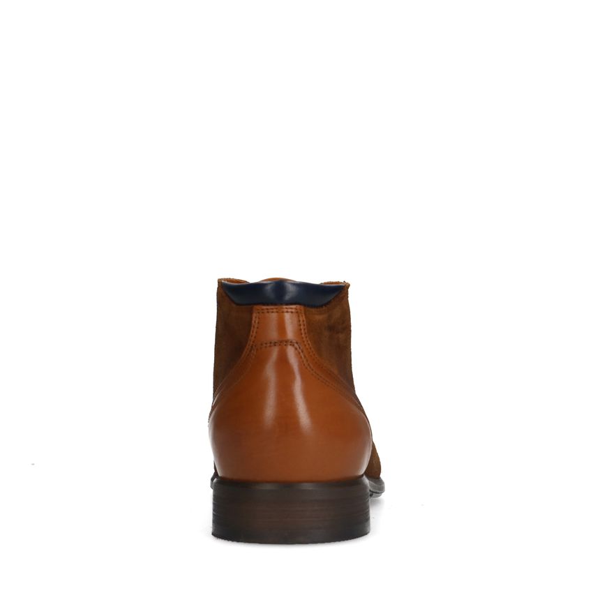 Cognac suède veterboots