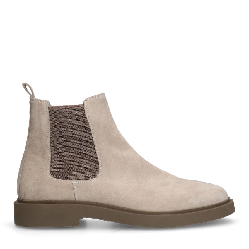 Beige suède chelsea boots