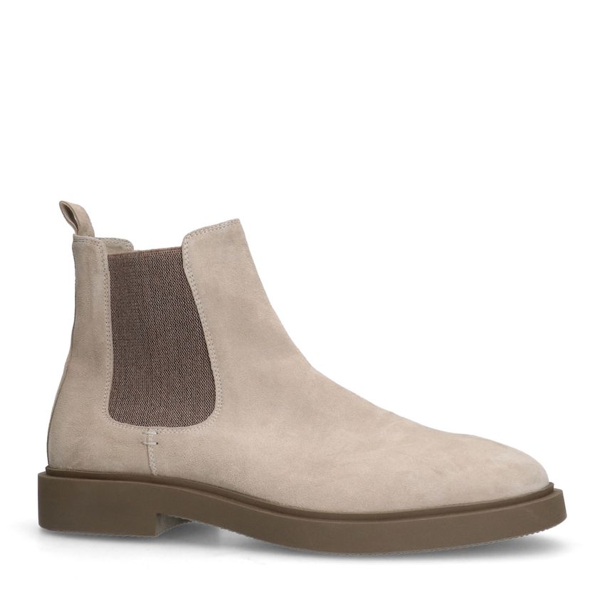 Beige suède chelsea boots