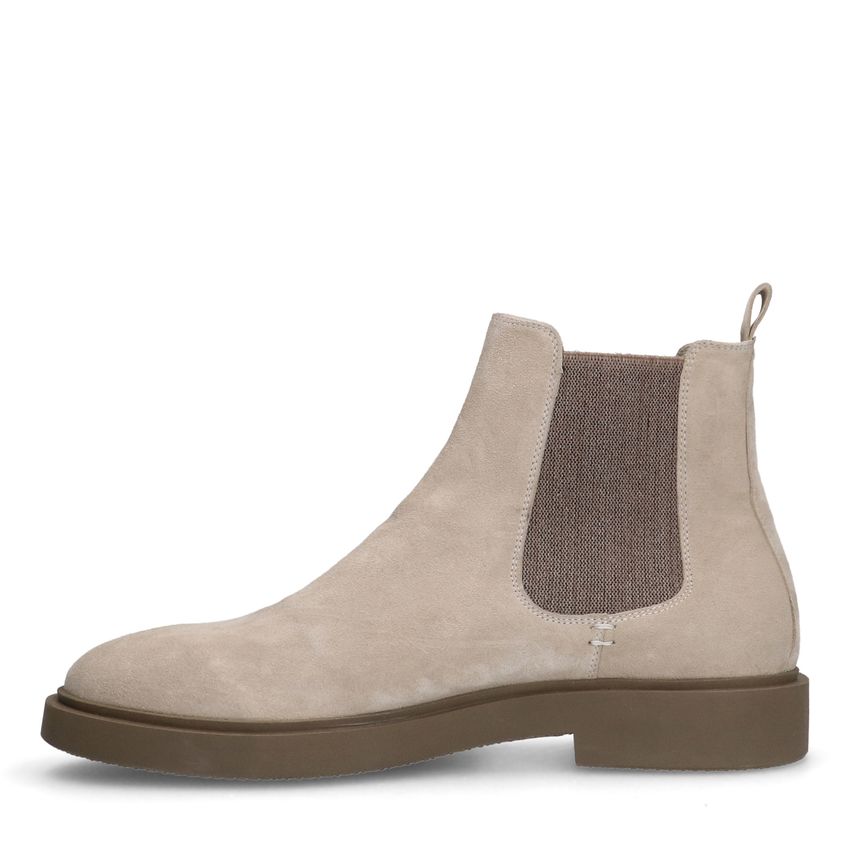 Beige suède chelsea boots