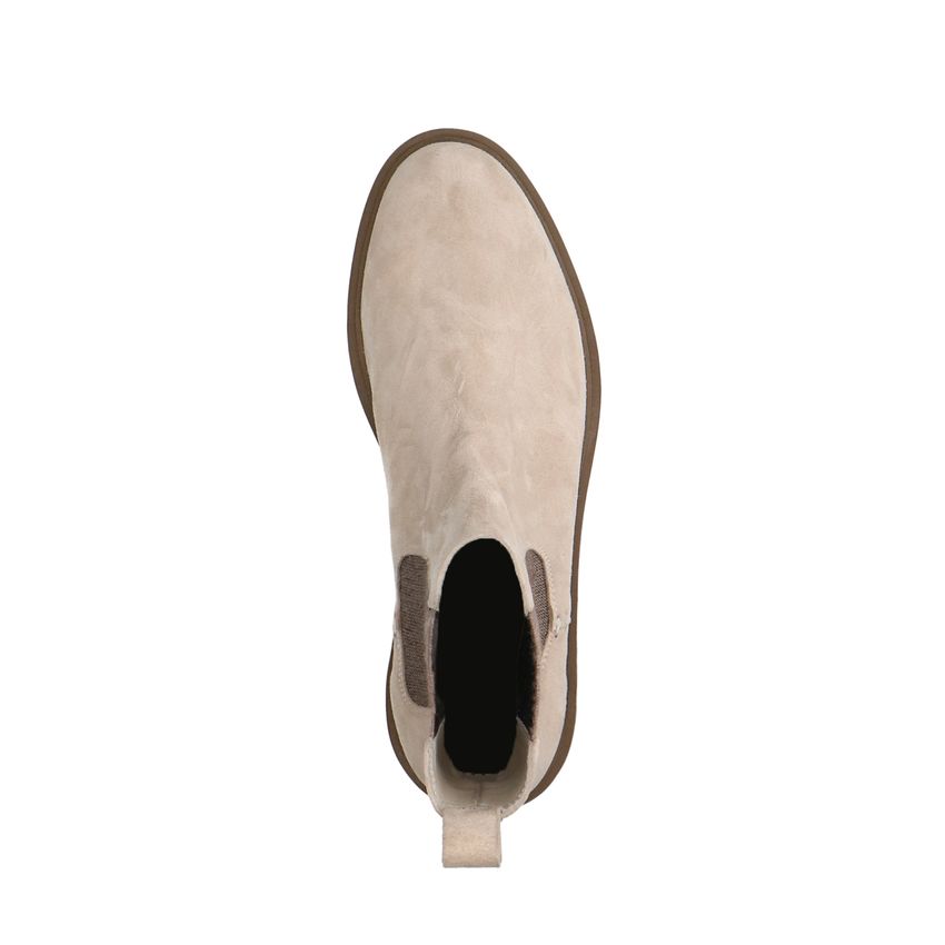 Beige suède chelsea boots