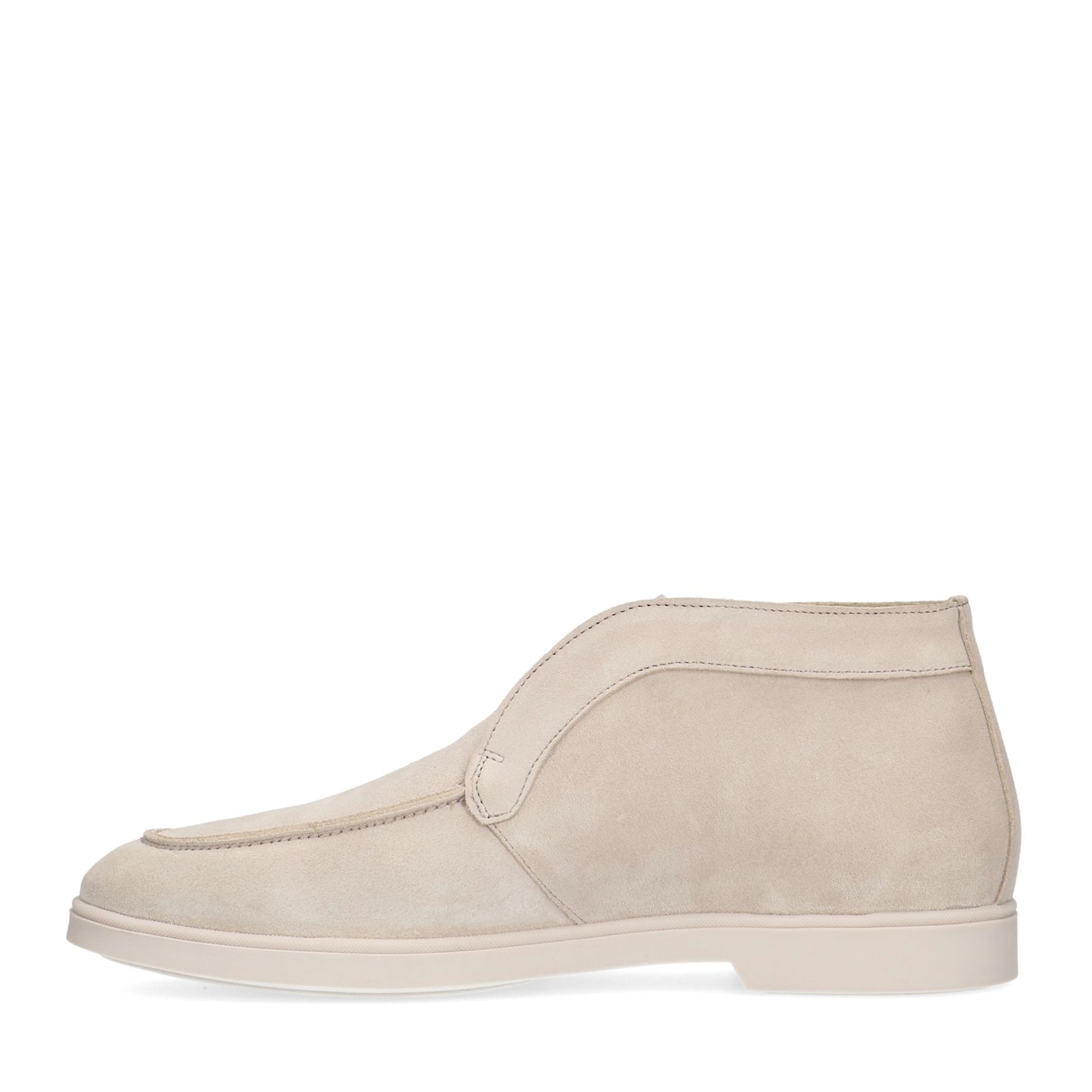 Beigefarbene Veloursleder-Loafer