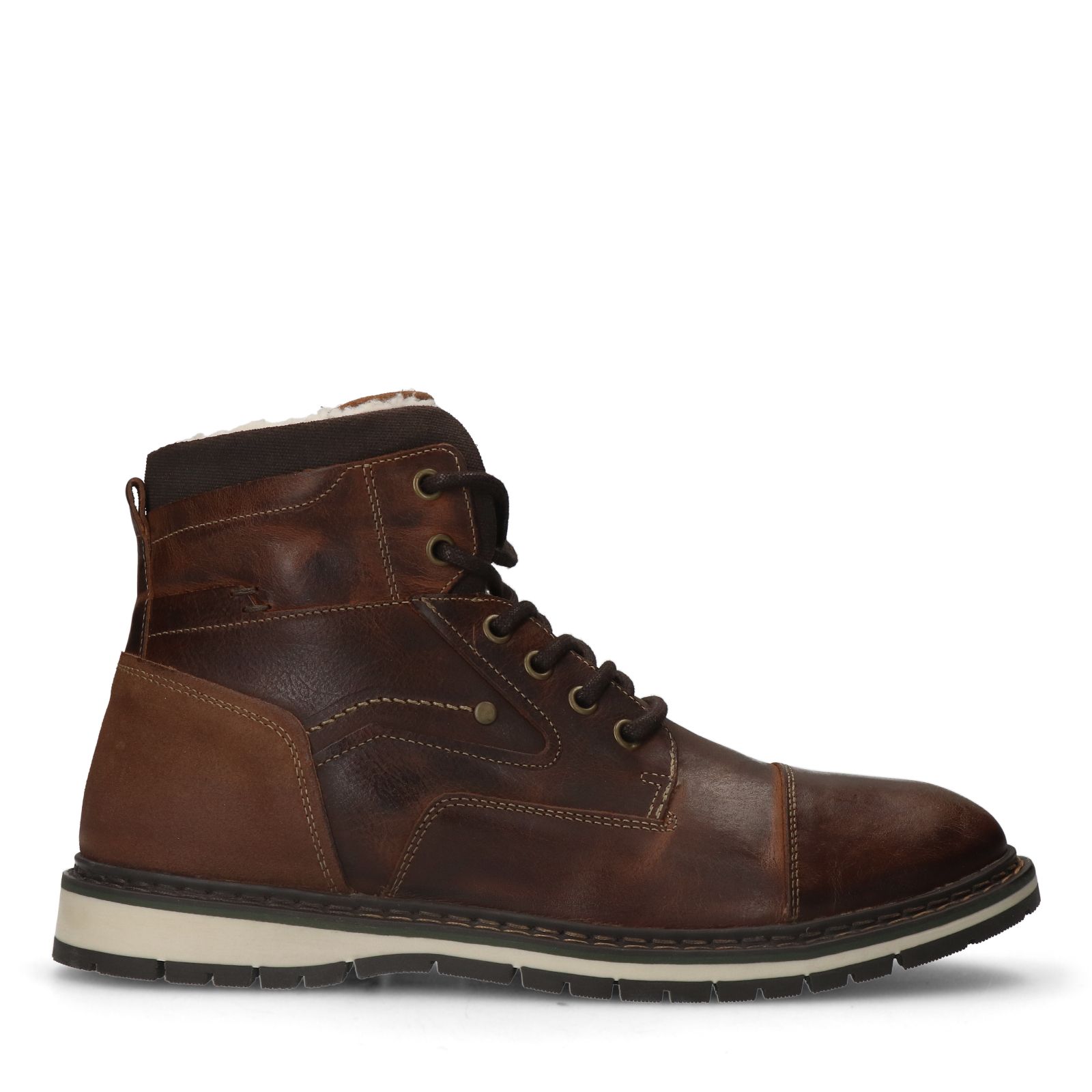 Cognac leren veterboots
