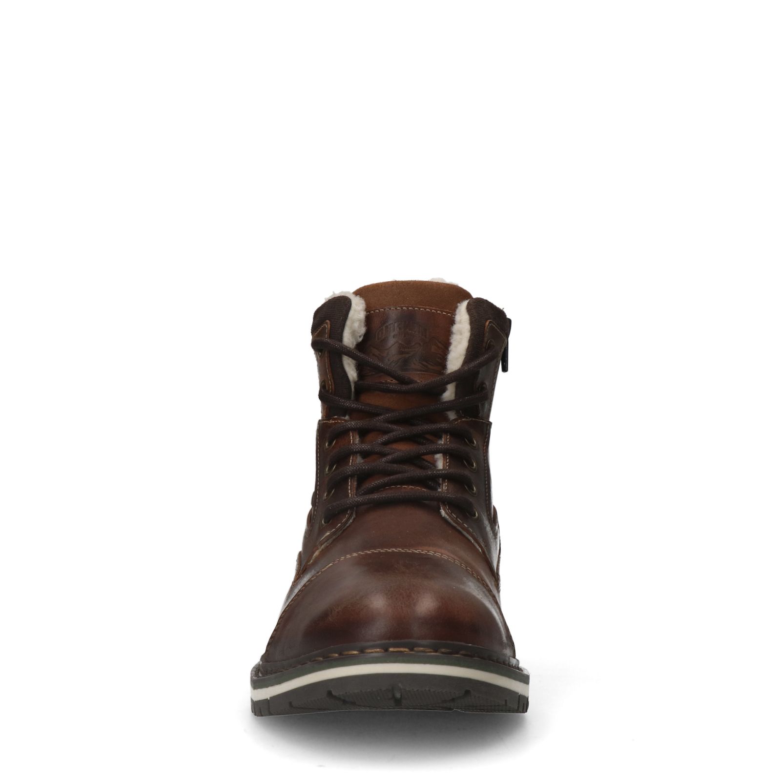 Cognac leren veterboots
