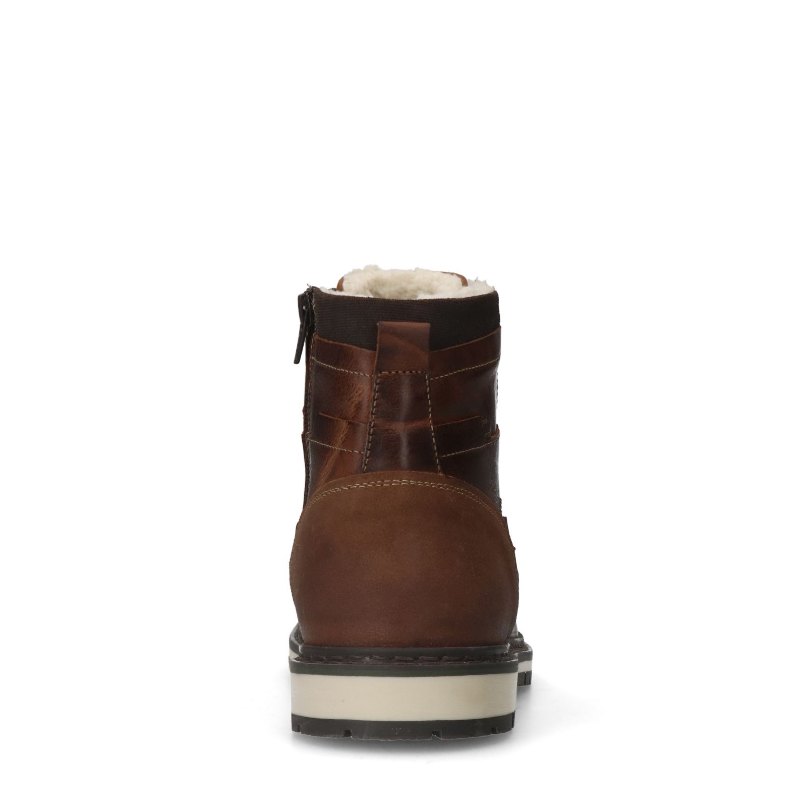 Cognac leren veterboots