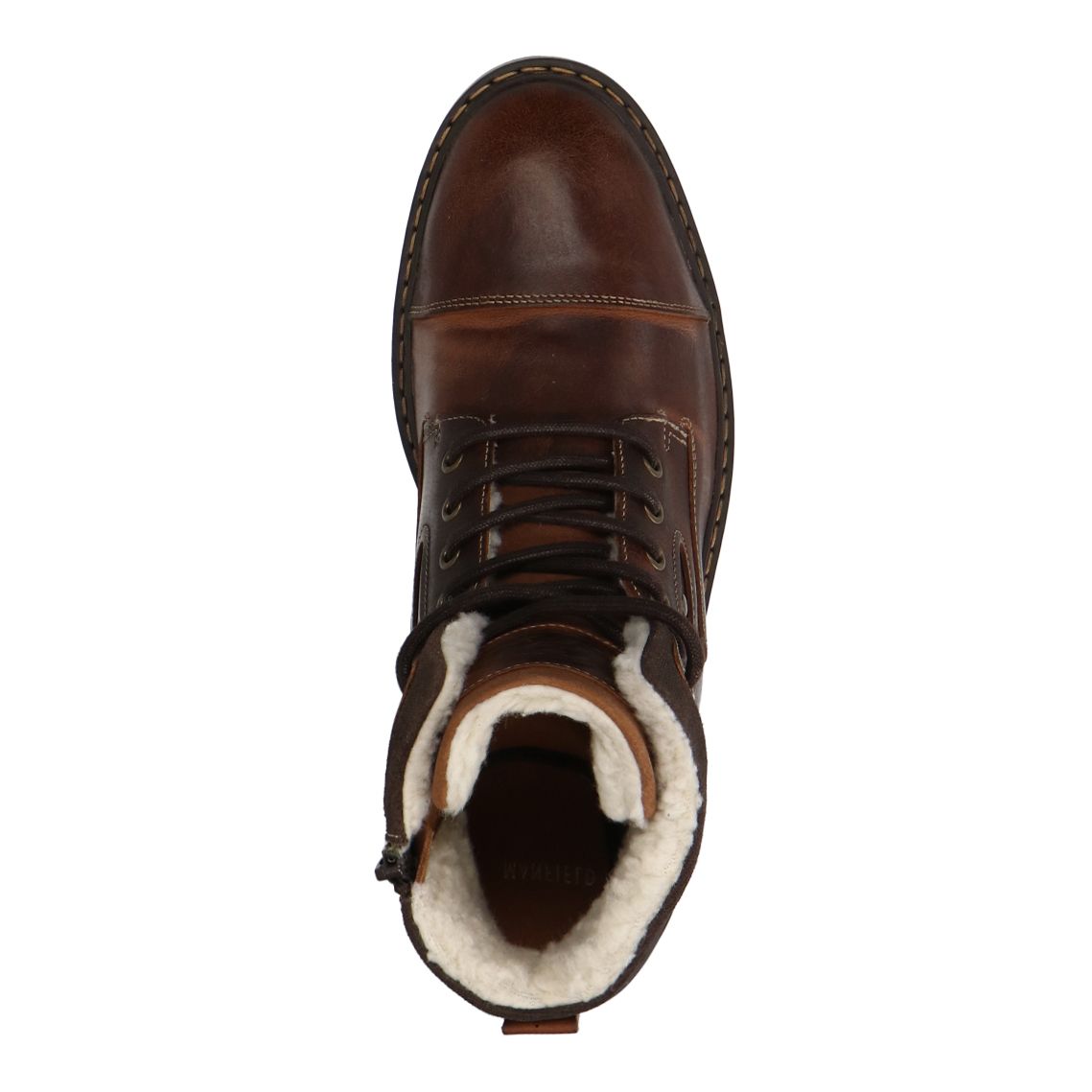 Cognac leren veterboots