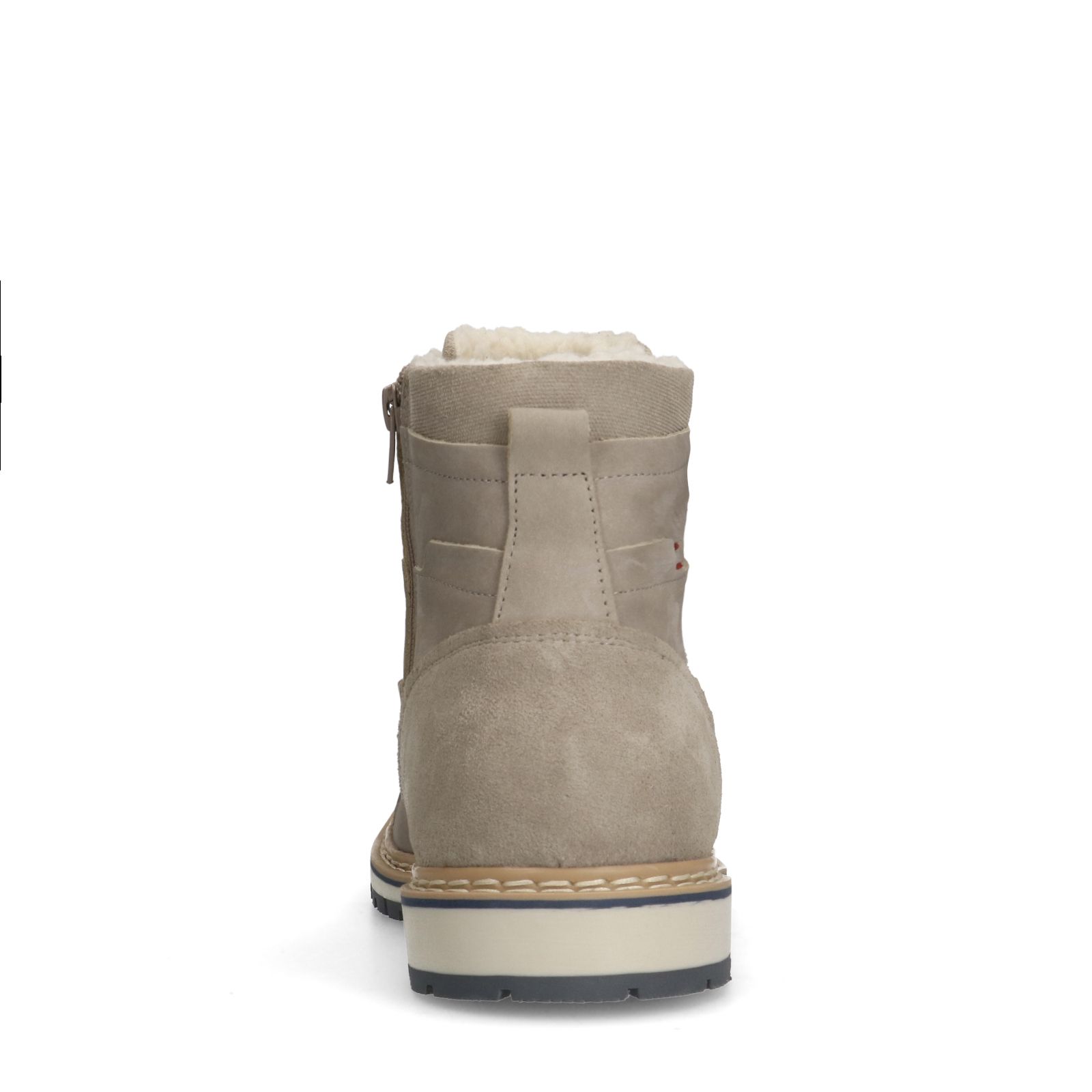 Taupefarbene Schnürboots aus Nubukleder