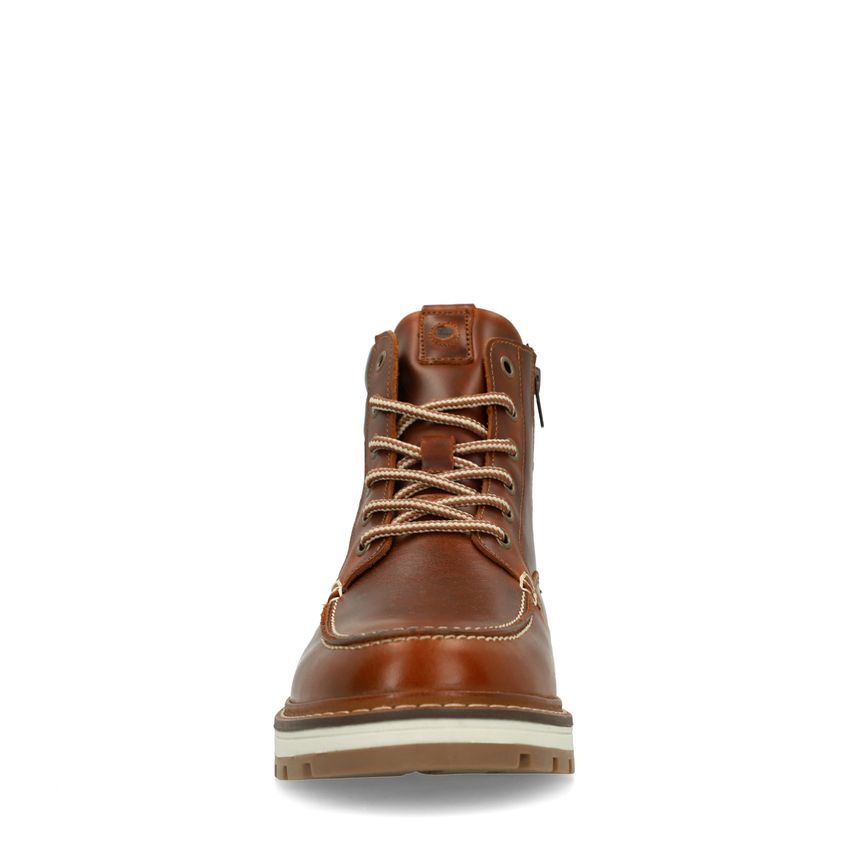 Cognac leren veterboots