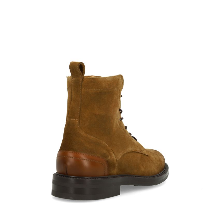 Cognac suède veterboots