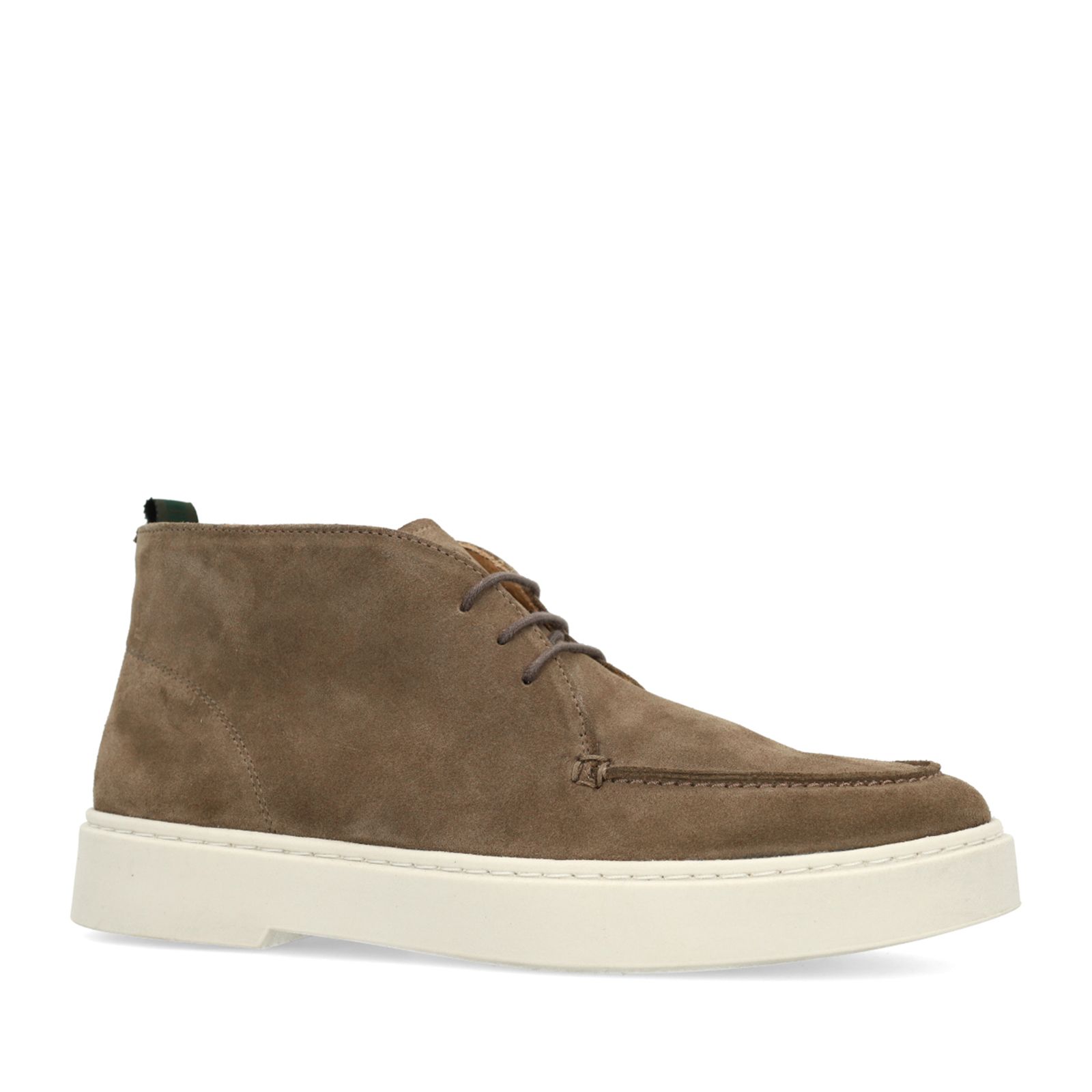 Taupefarbene Schnürboots aus Veloursleder