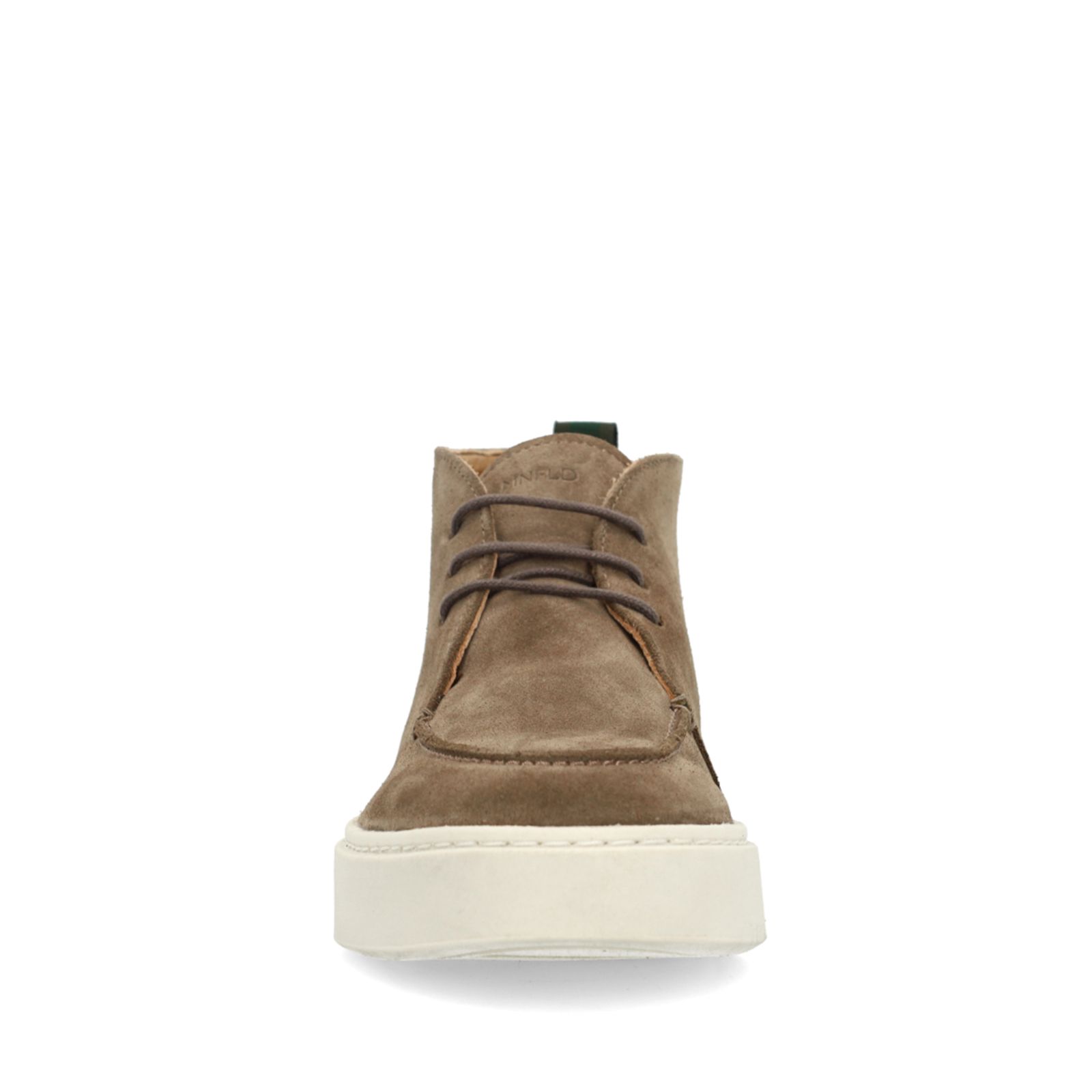 Taupefarbene Schnürboots aus Veloursleder