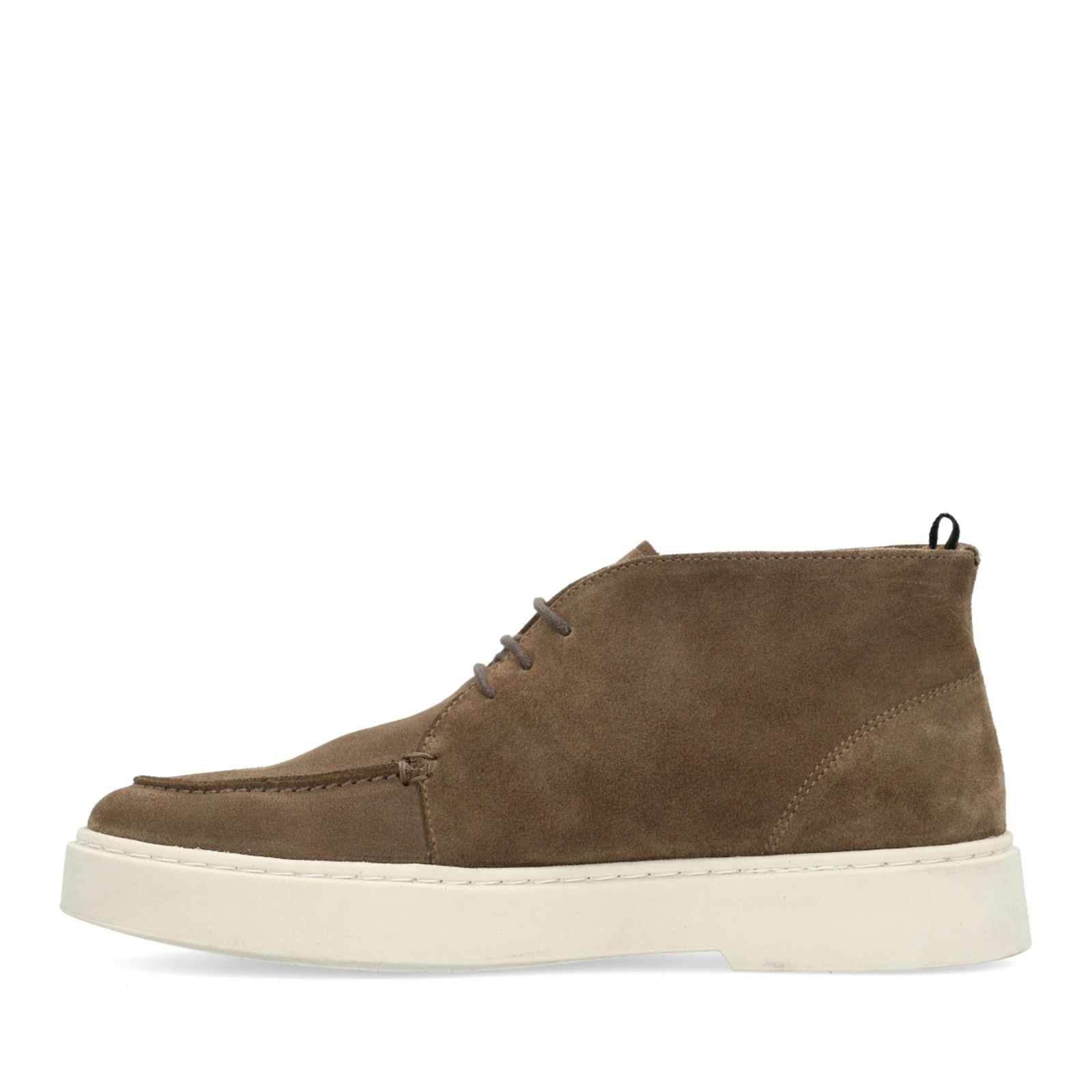 Taupefarbene Schnürboots aus Veloursleder