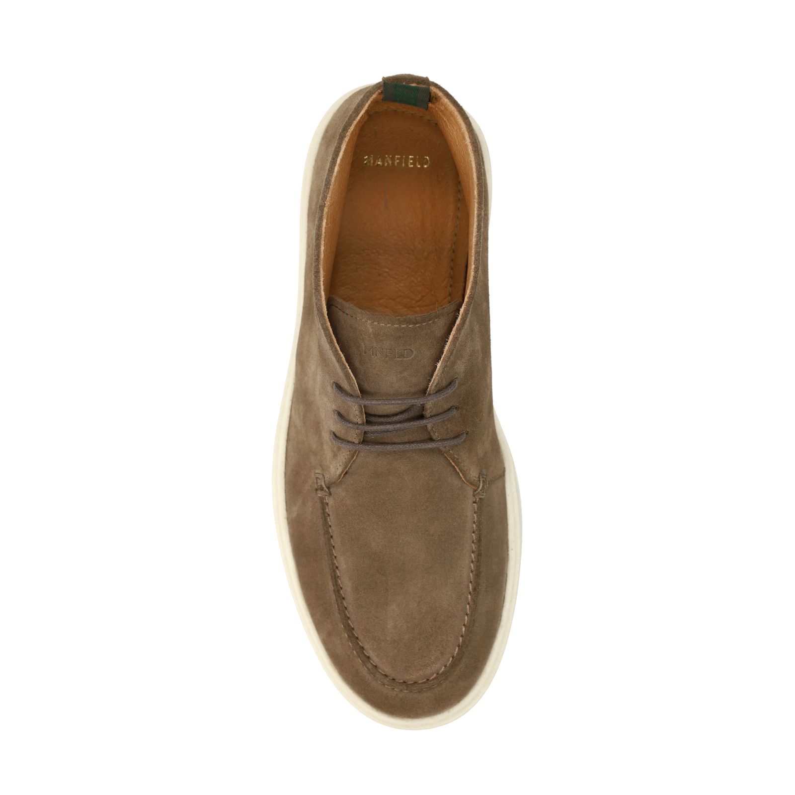 Taupefarbene Schnürboots aus Veloursleder