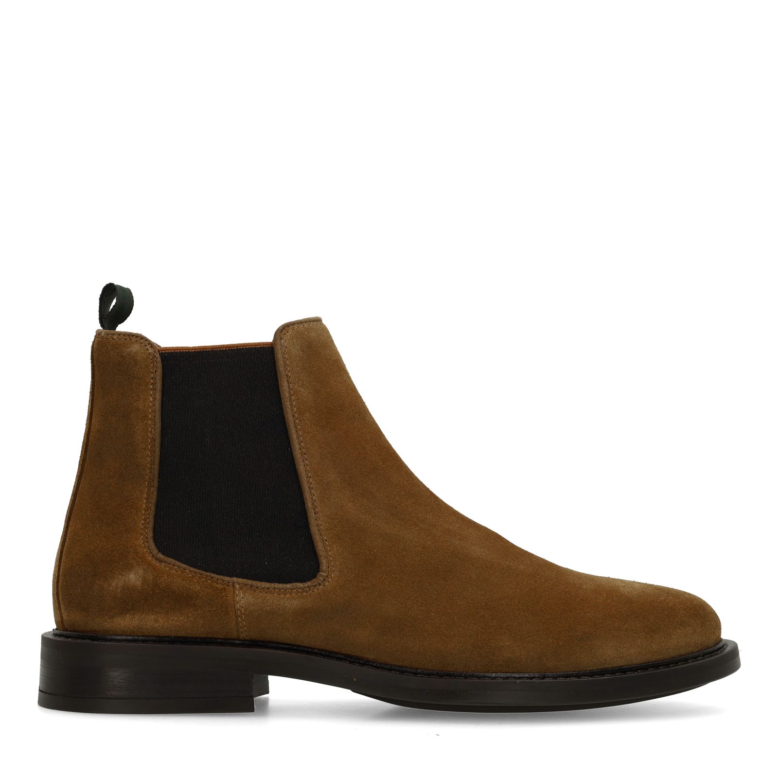 Cognacfarbene Chelsea Boots aus Veloursleder