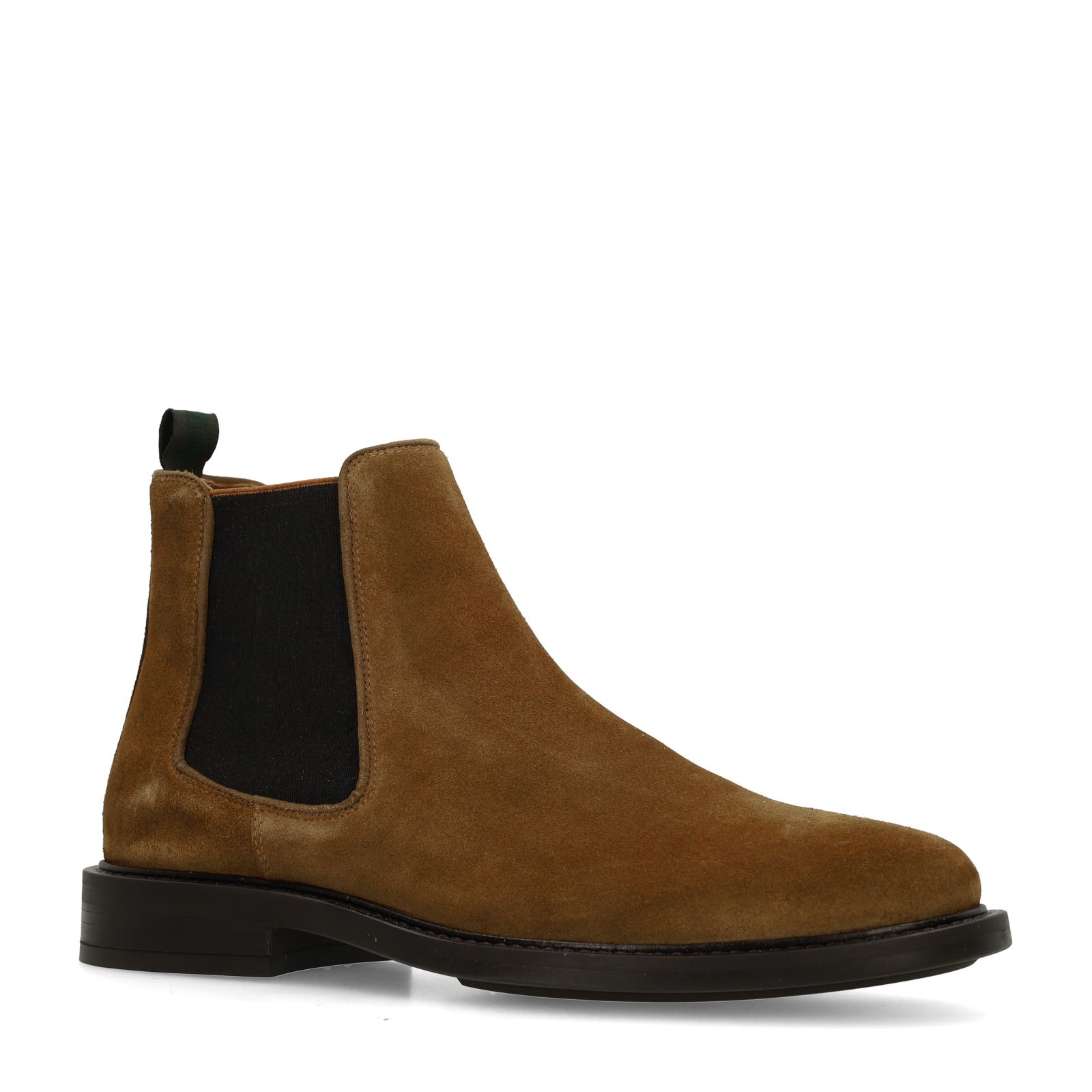 Cognacfarbene Chelsea Boots aus Veloursleder