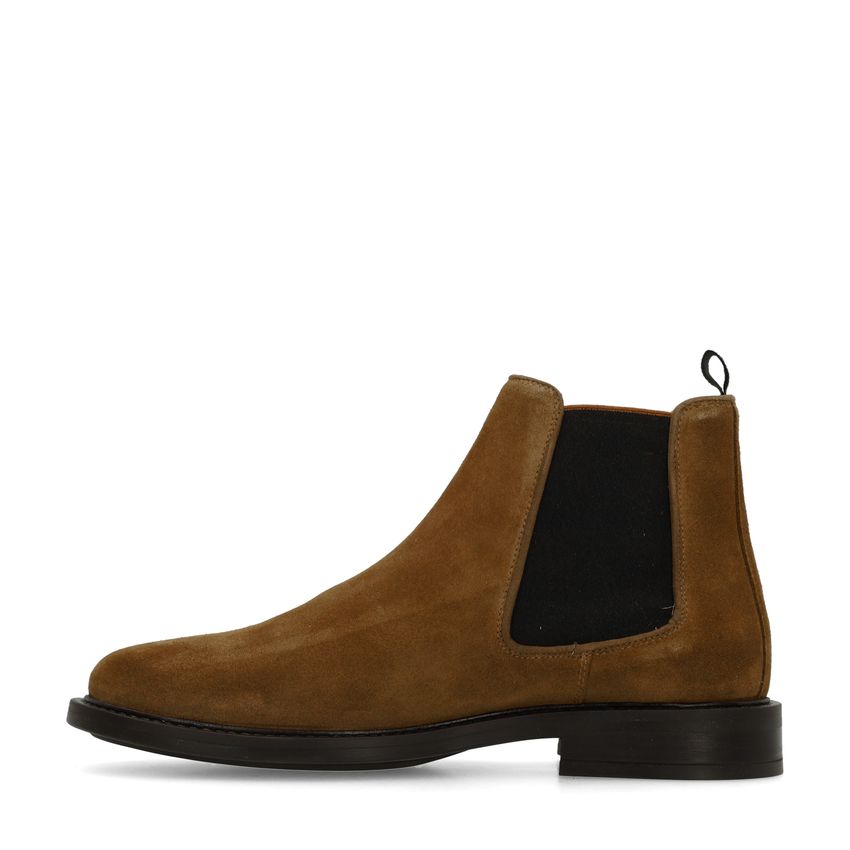 Cognac suède chelsea boots