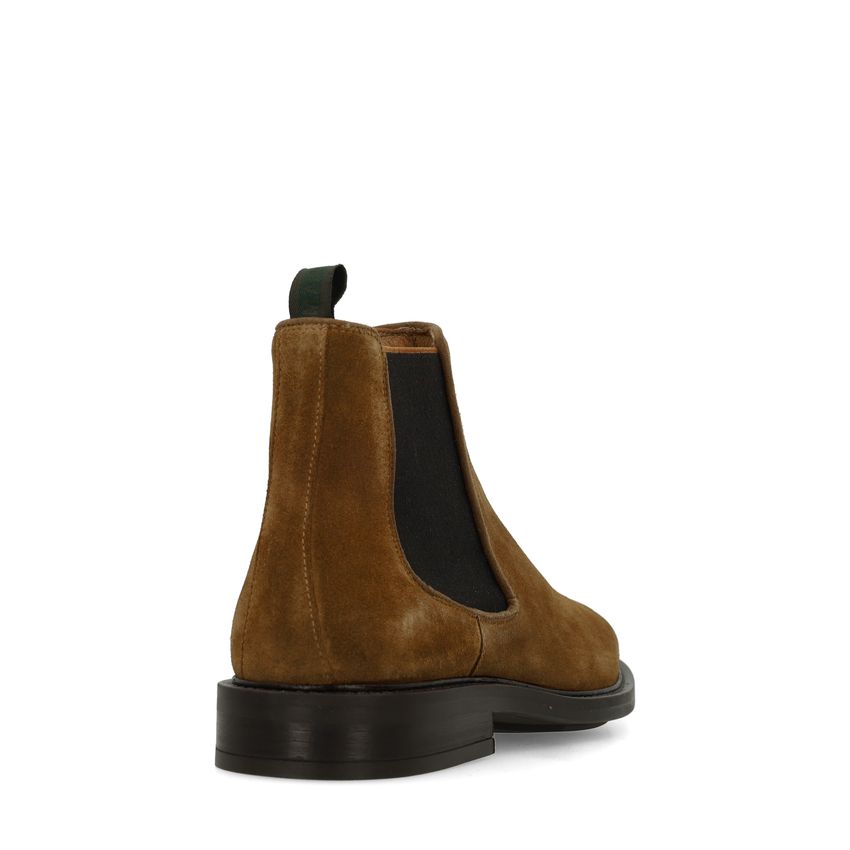 Cognac suède chelsea boots