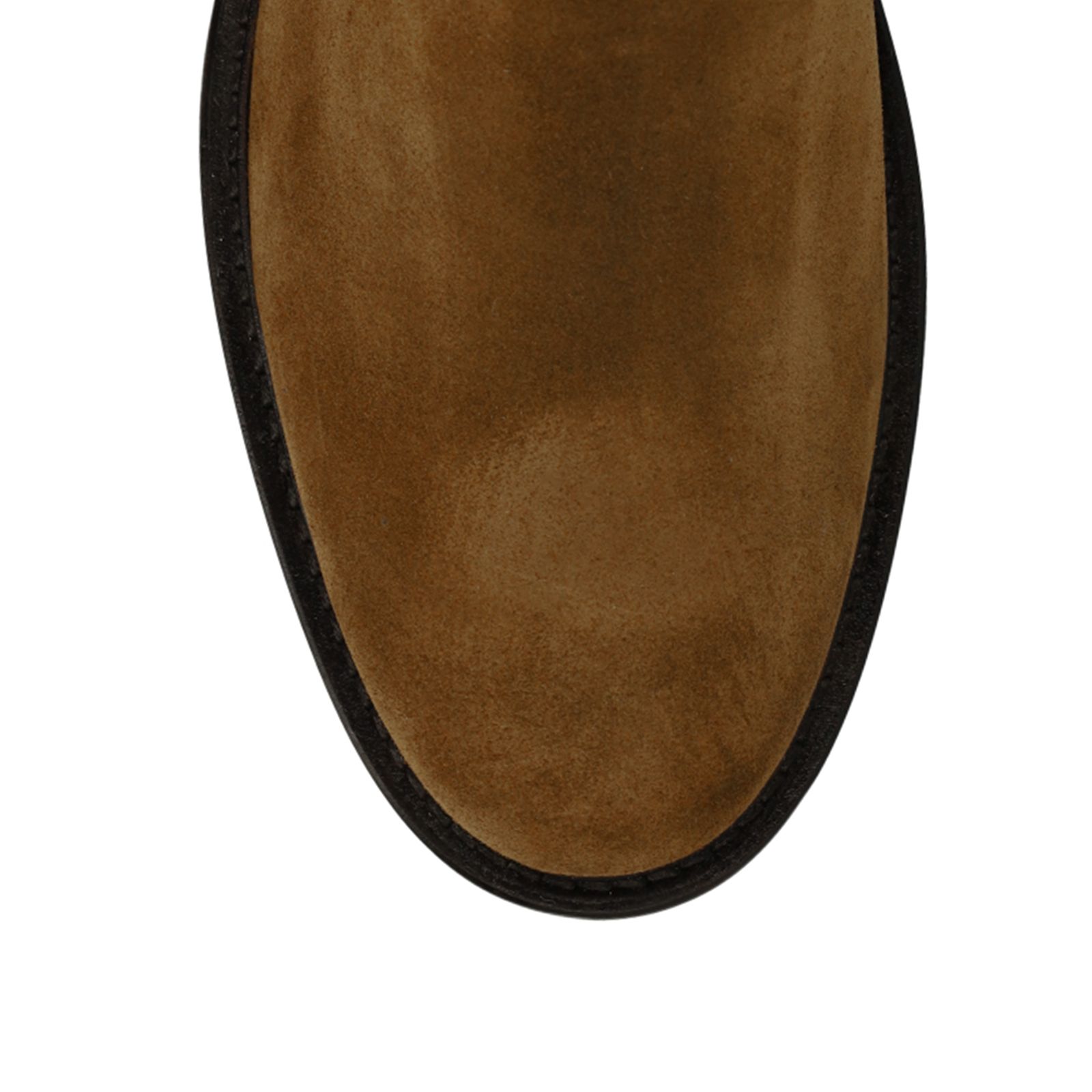 Cognacfarbene Chelsea Boots aus Veloursleder