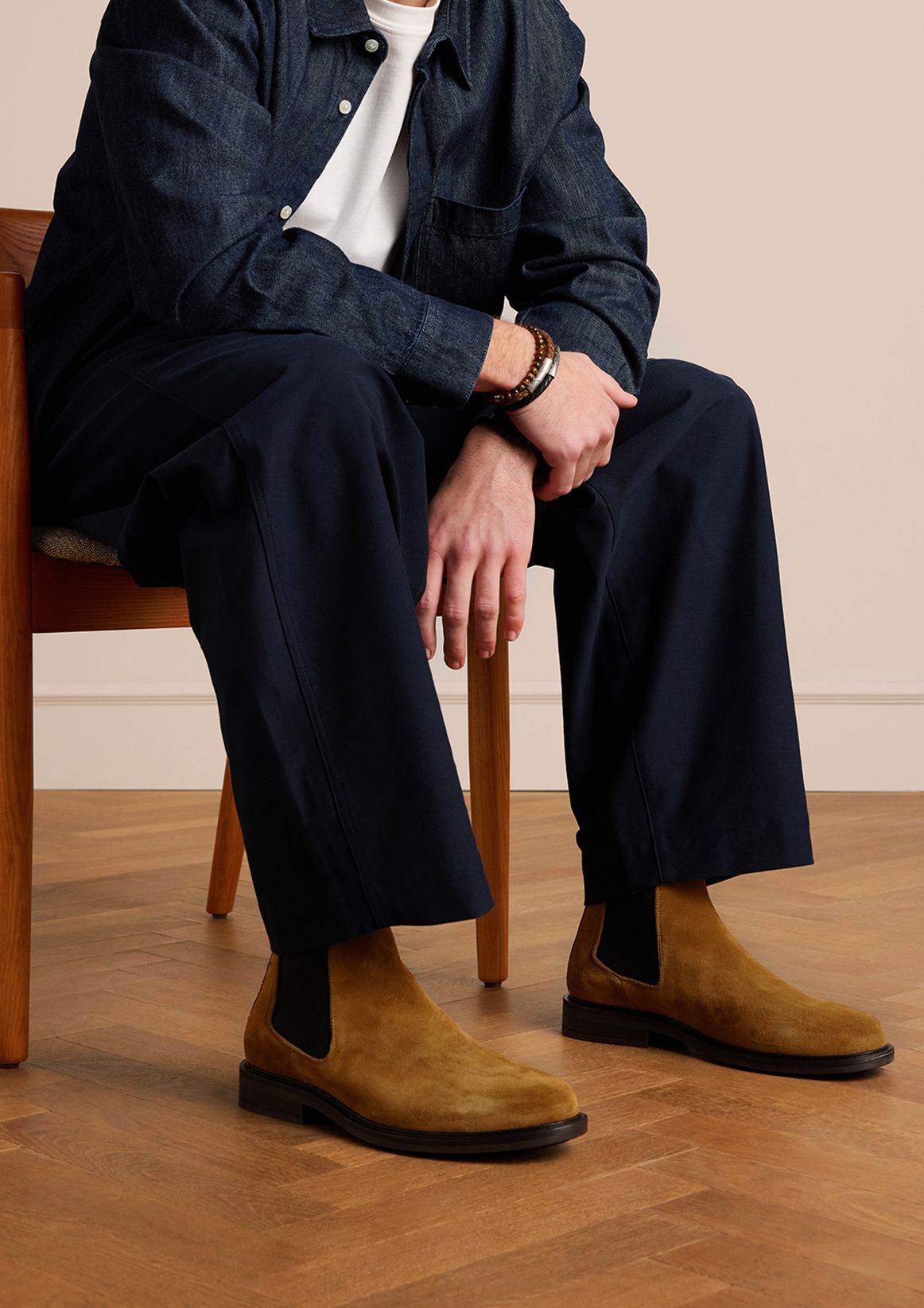 Cognac suède chelsea boots
